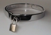 Necklace, polished stainless steel closed by padlock 